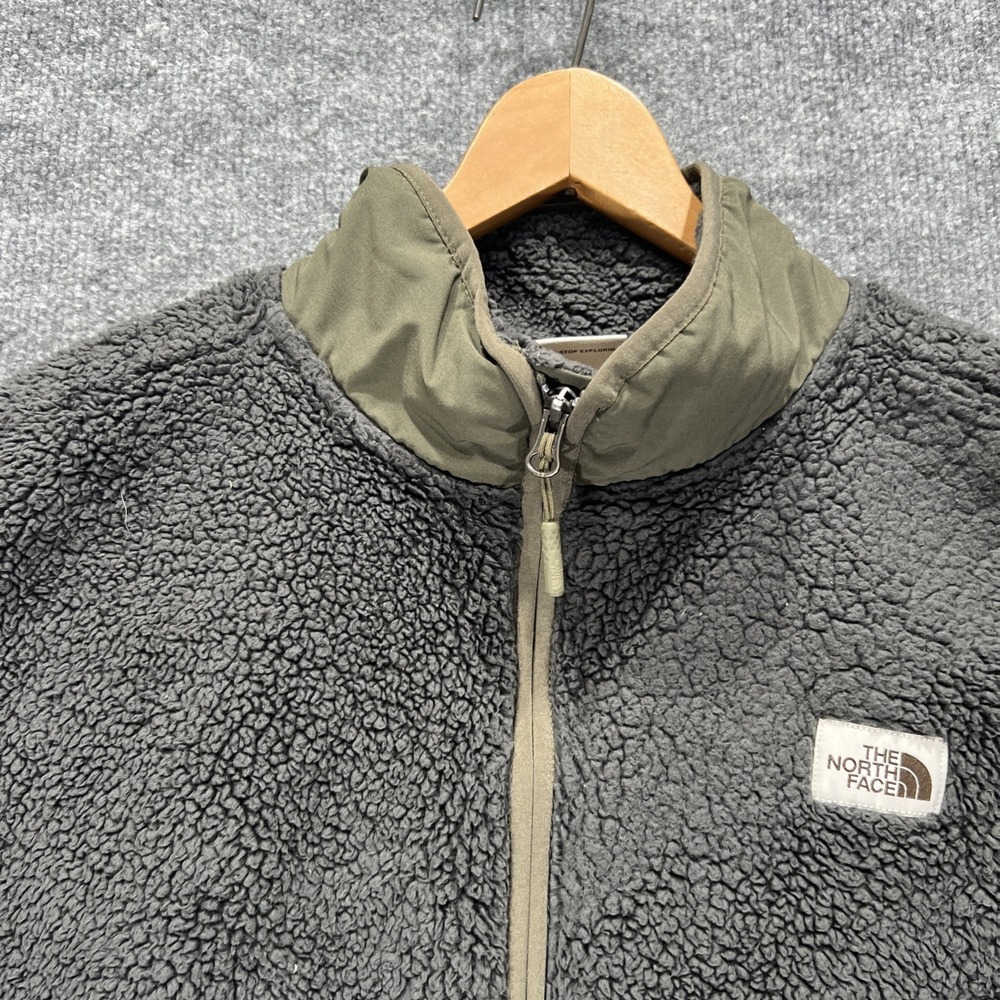The North Face Campshire Jacket Men's XL Sherpa Fleece Full Zip High Pile Olive - Picture 3 of 16